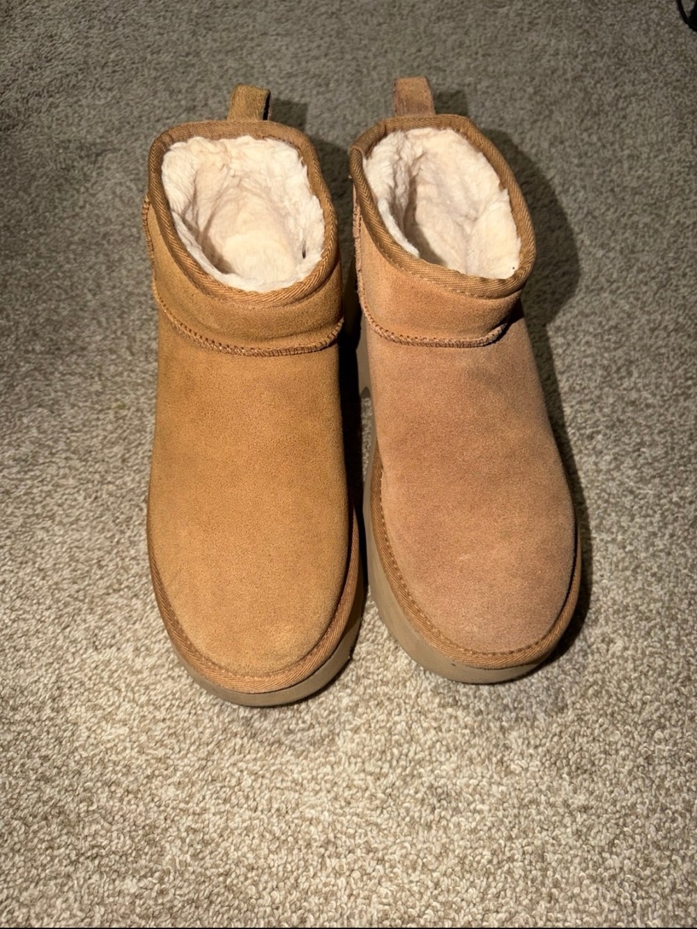 UGG women Short Suede Shearling Boot - Chestnut